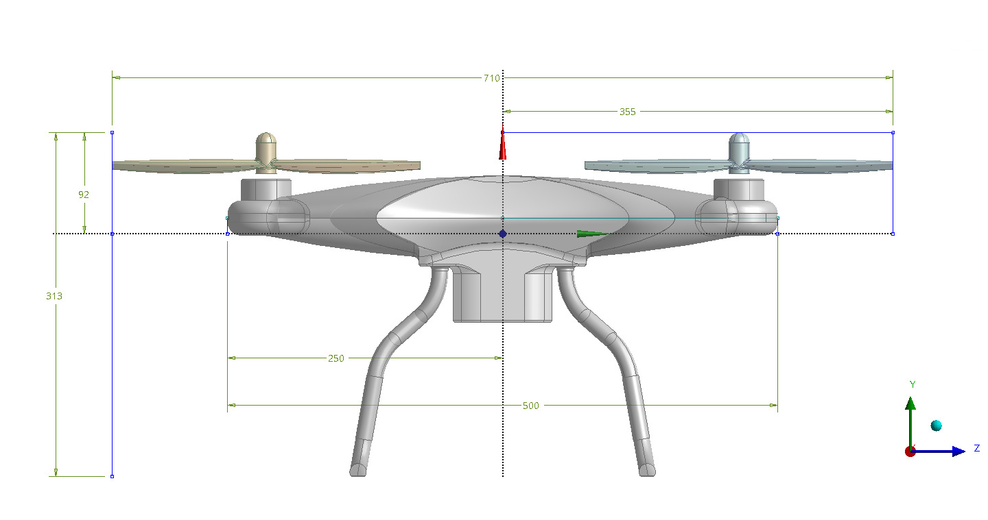 DJI PhanTom 3 solid CAD for CFD 3D model_2