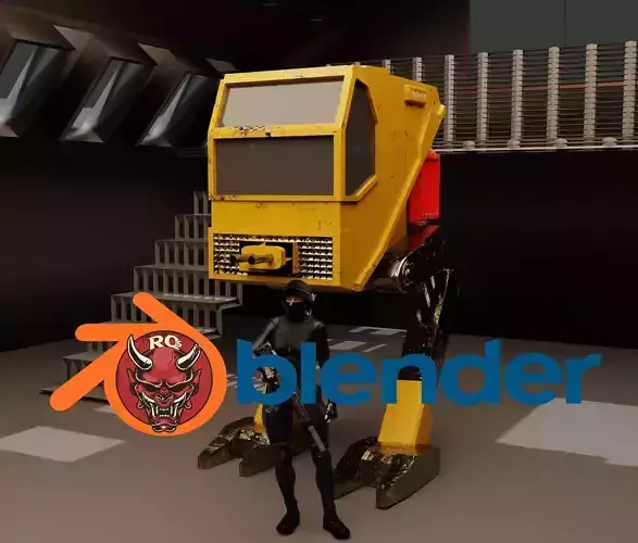 L-poly Patrol Robot  -Rigged- Low-poly 3D model