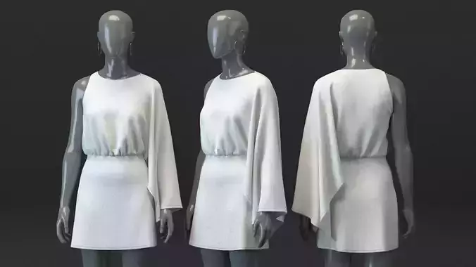 One Shoulder Sleeve Dress