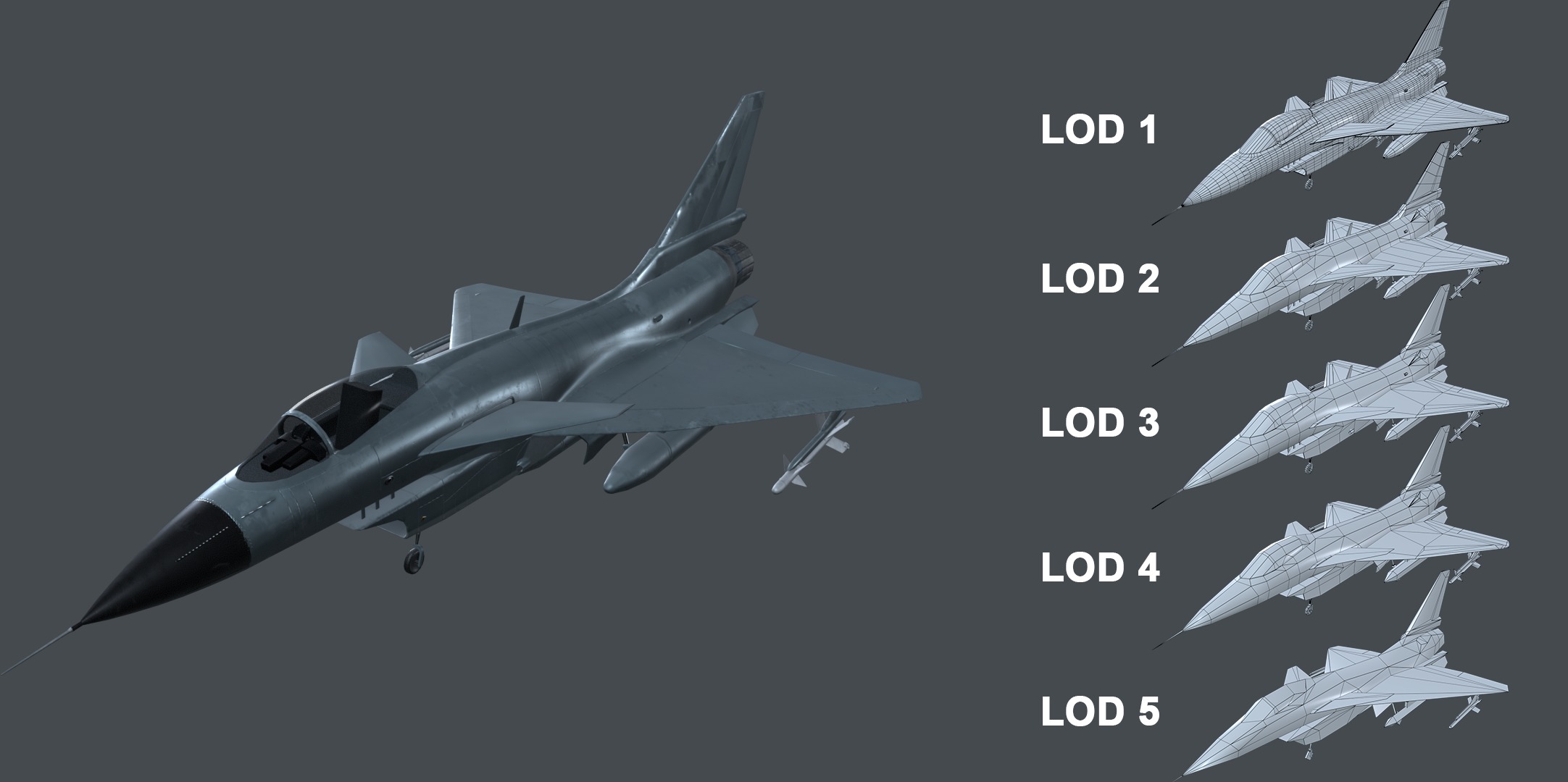 Asset 05 - Military - 04 Model Fighter  3D Model Collection_25