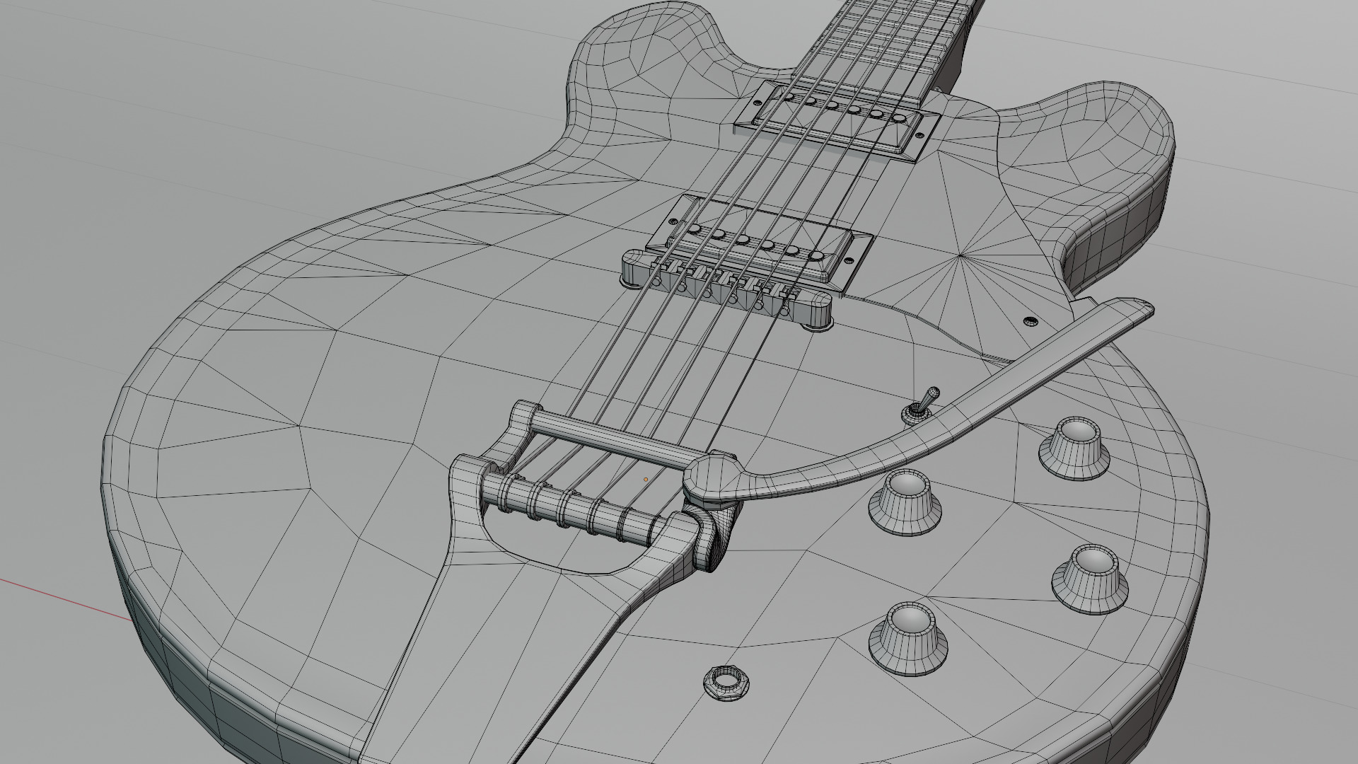 Guitar ES-335 Semi-Acustic Low-poly 3D model_9