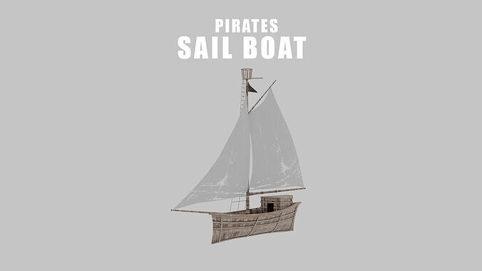 Mini Pirate Sail Boat 3D model