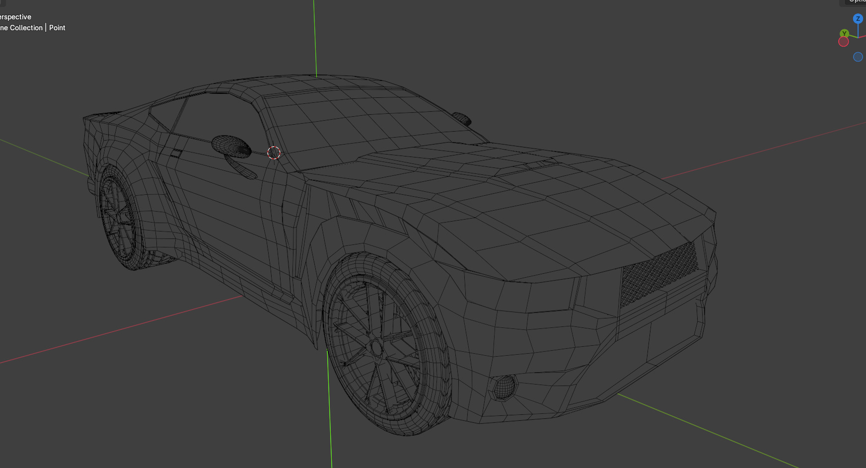 Stylized Muscular car Free low-poly 3D model_3