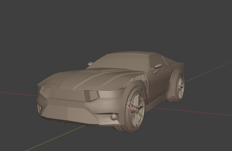 Stylized Muscular car Free low-poly 3D model_2