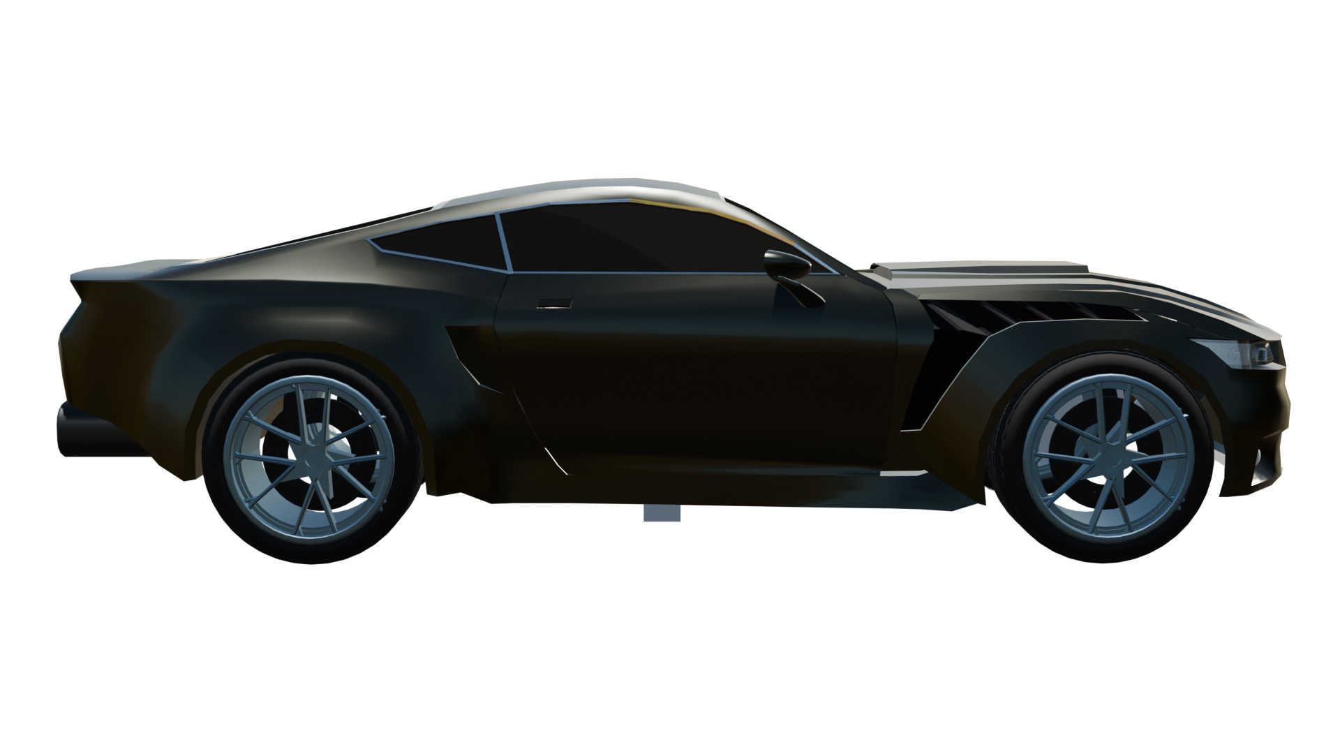 Stylized Muscular car Free low-poly 3D model_1