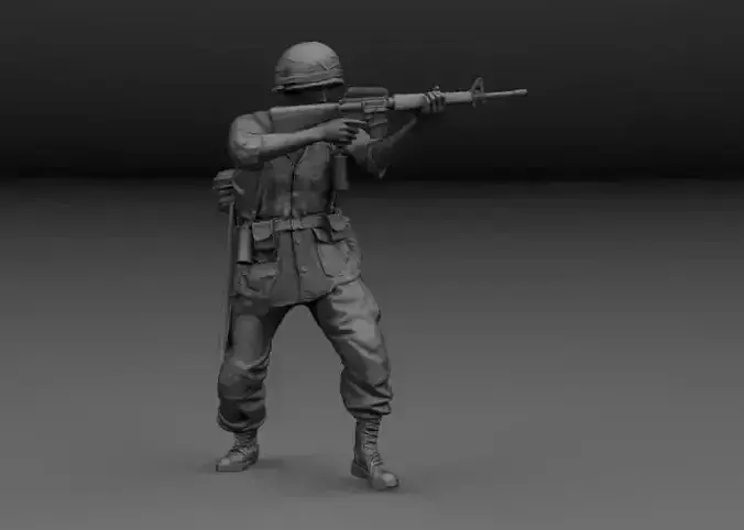 AMERICAN SOLDIER VIETNAM v9 3D print model