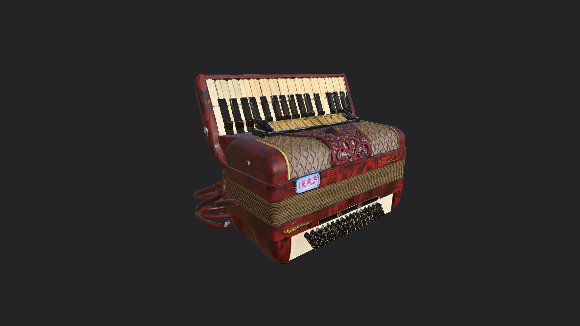 Accordion3D Model 005 Low-poly 3D model_9