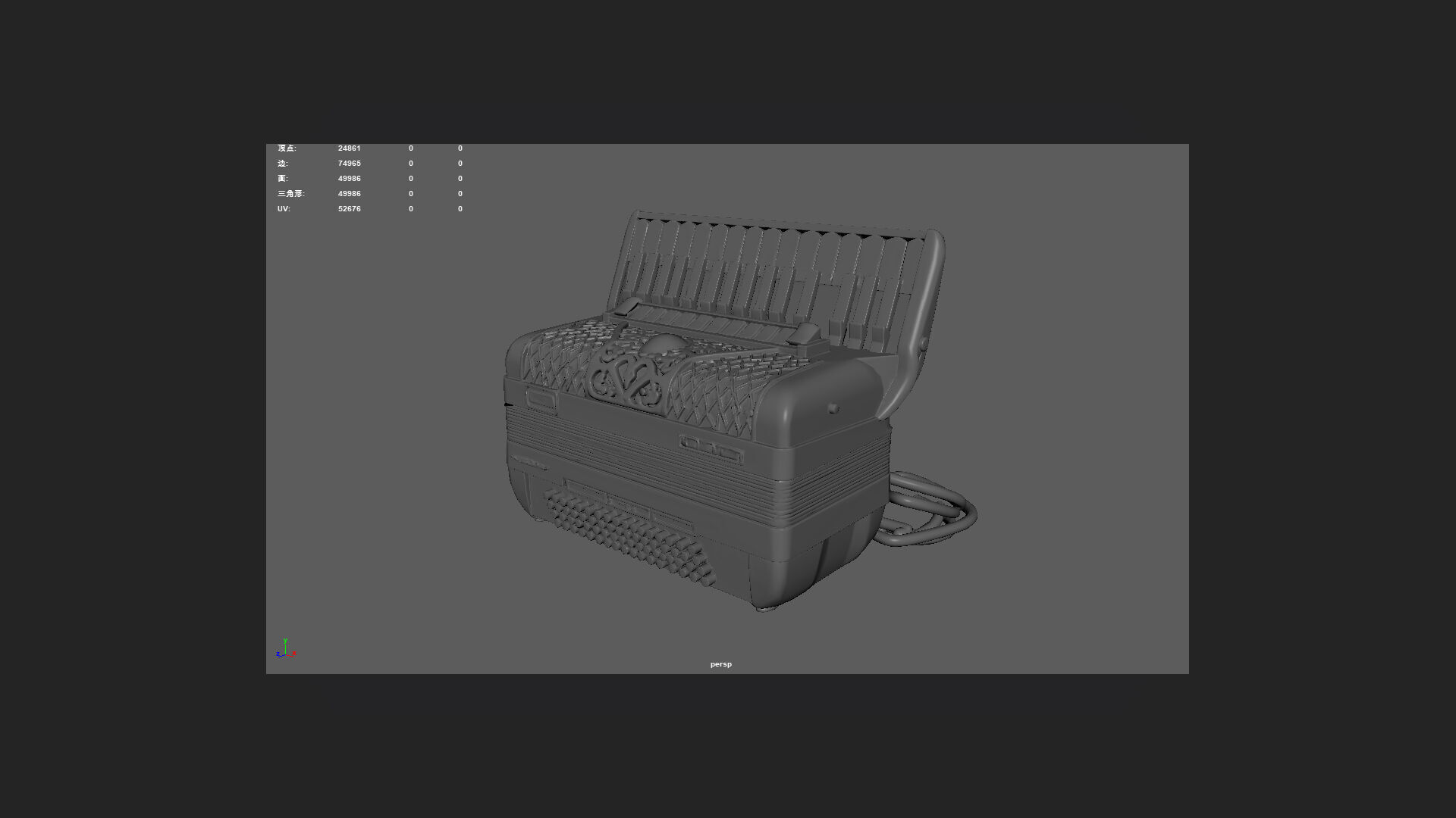 Accordion3D Model 005 Low-poly 3D model_14