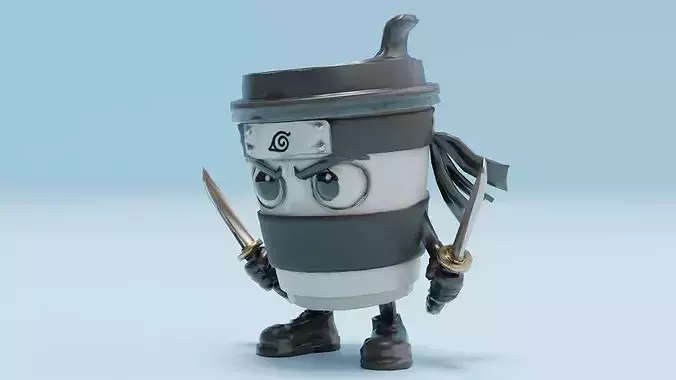 Capuccino Assassino Italian brainrot Low Poly Character
