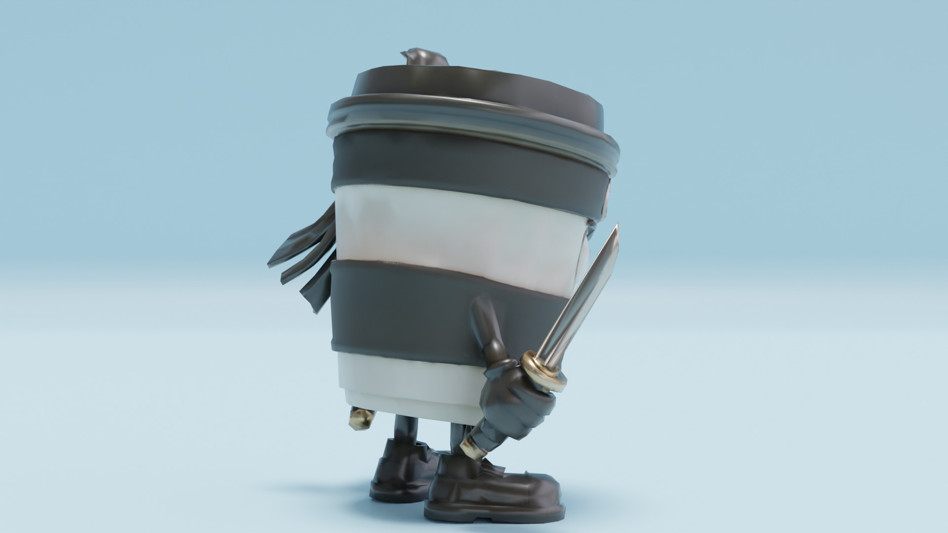 Capuccino Assassino Italian brainrot Low Poly Character Low-poly 3D model_8