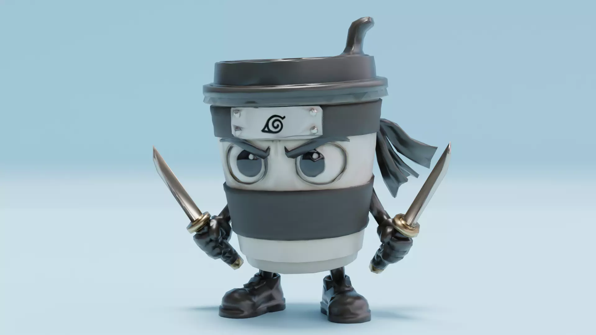 Capuccino Assassino Italian brainrot Low Poly Character Low-poly 3D model_0