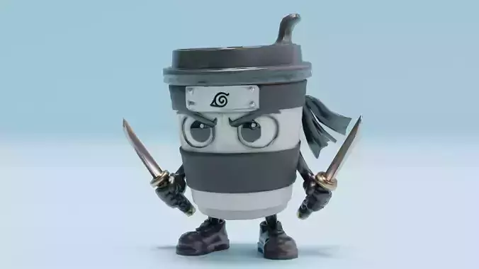 Capuccino Assassino Italian brainrot Low Poly Character Low-poly 3D model