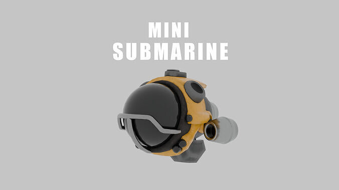 Mini Submarine Low-poly 3D model