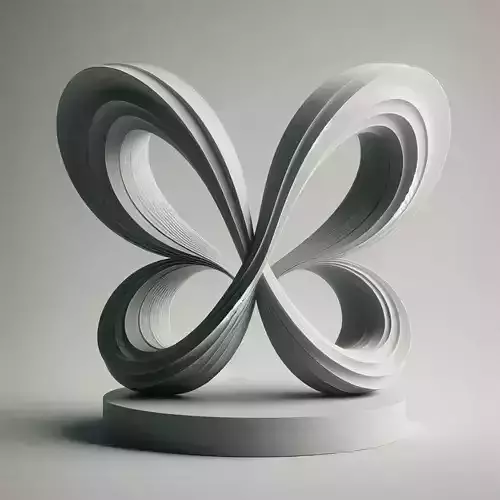 Infinity Wings on Solid Base  Minimalist Abstract Butterfly 