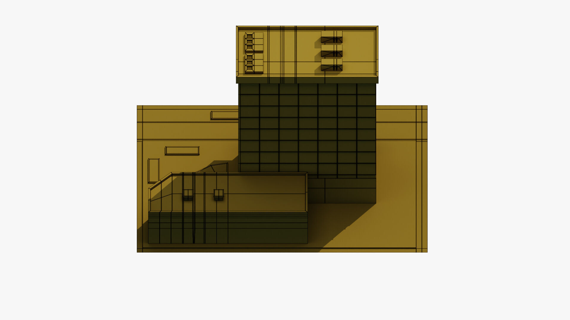 Hospital Building Low-poly 3D model_13