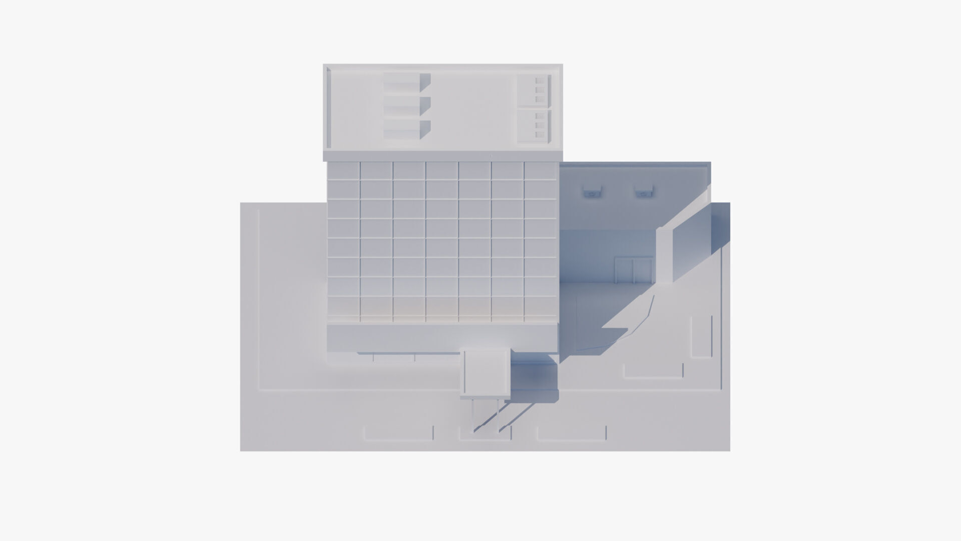 Hospital Building Low-poly 3D model_7