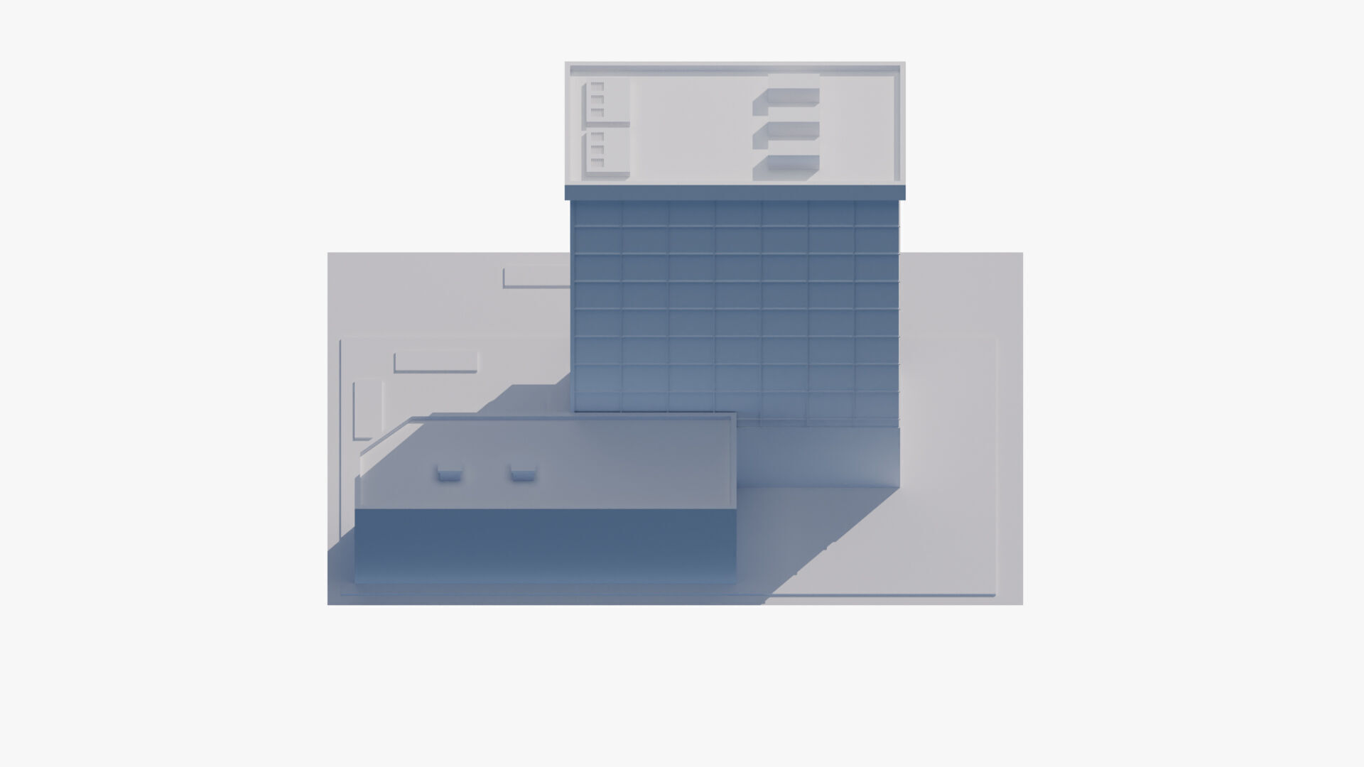 Hospital Building Low-poly 3D model_8