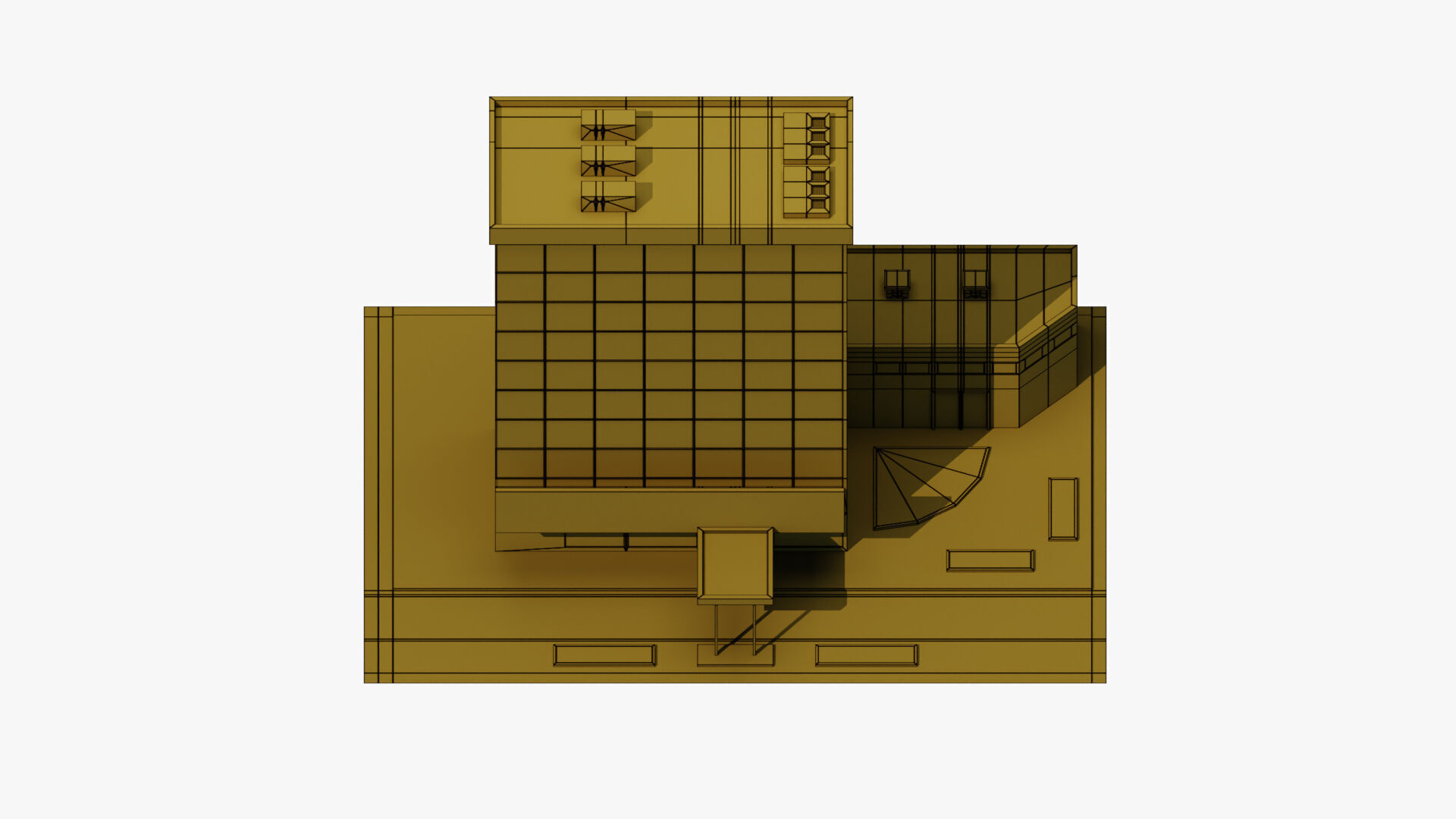 Hospital Building Low-poly 3D model_12