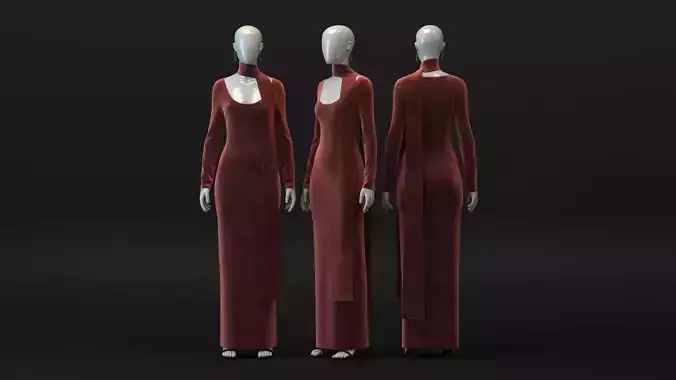 Maxi Dress with Scarf