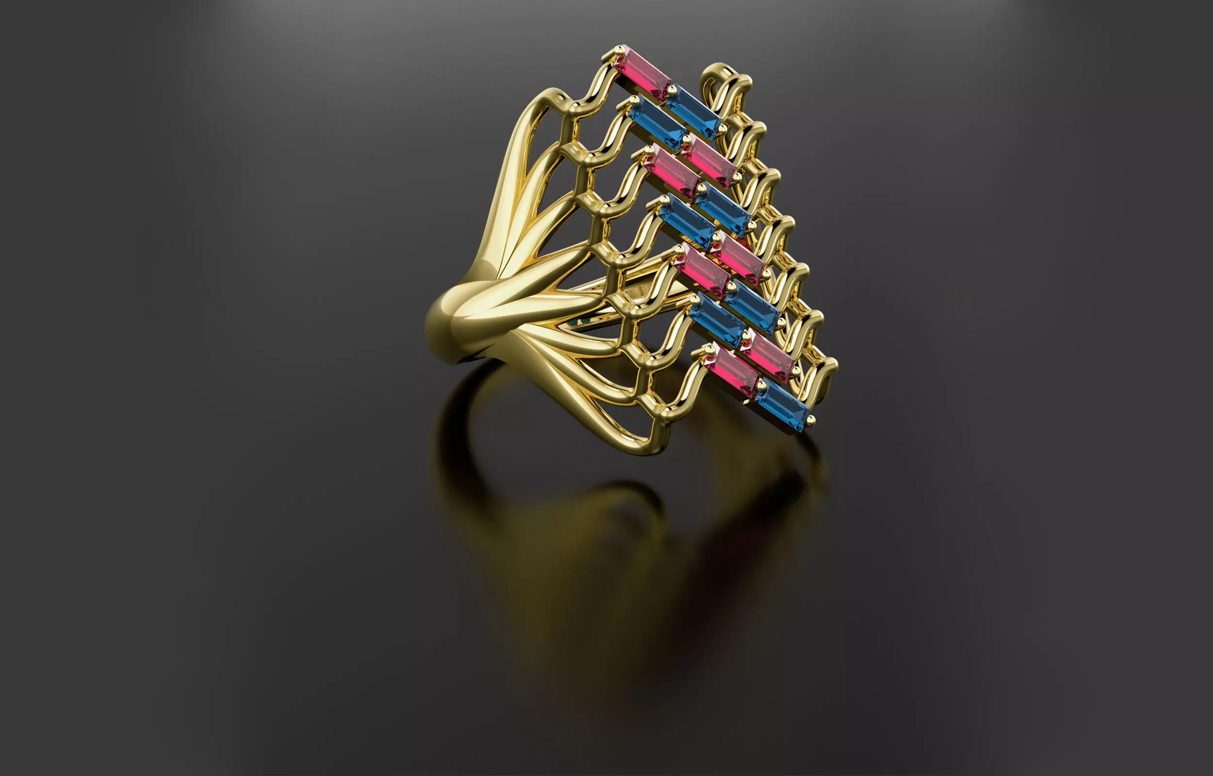 cluster ring 3D print model_0