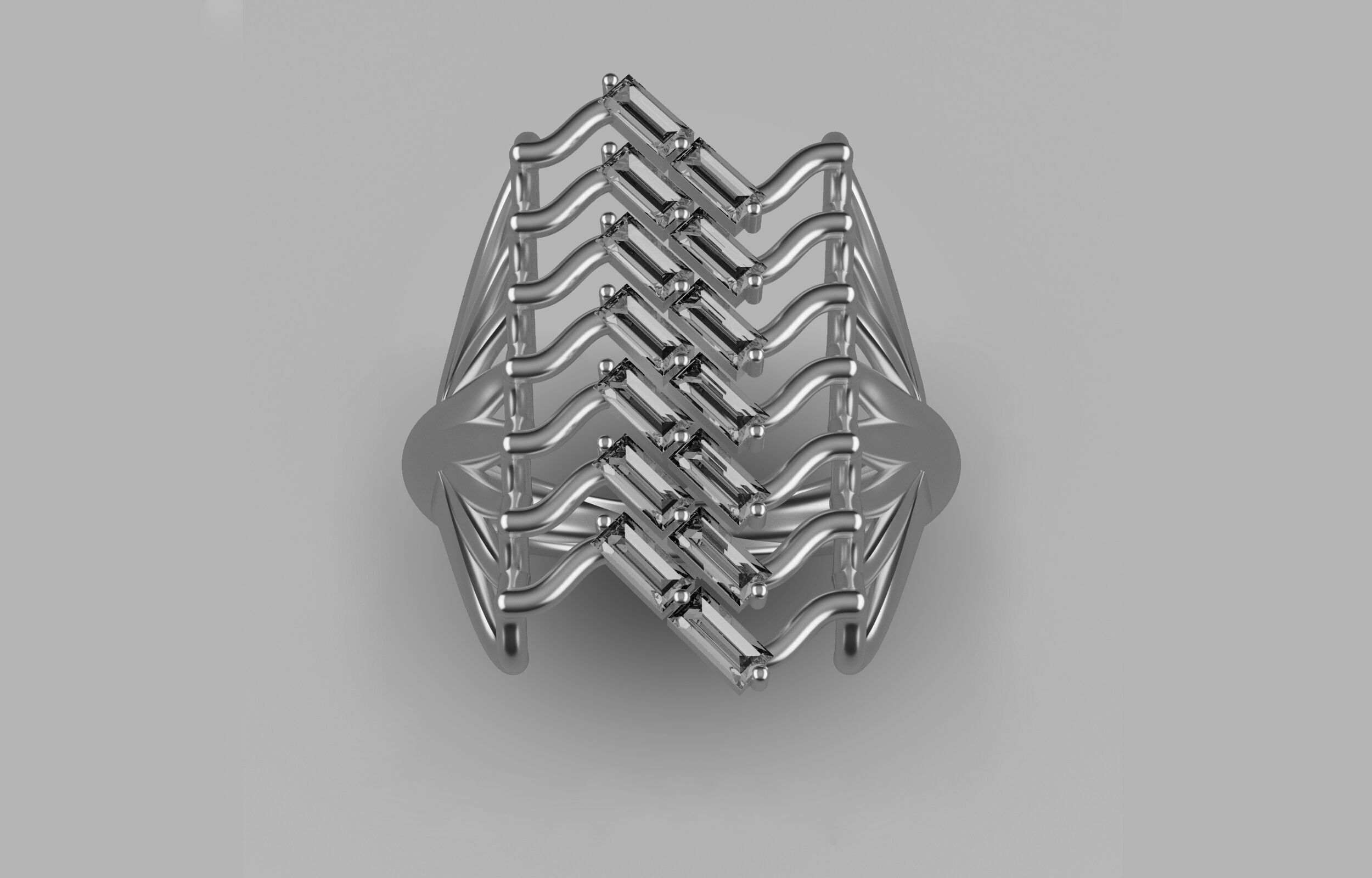cluster ring 3D print model_3