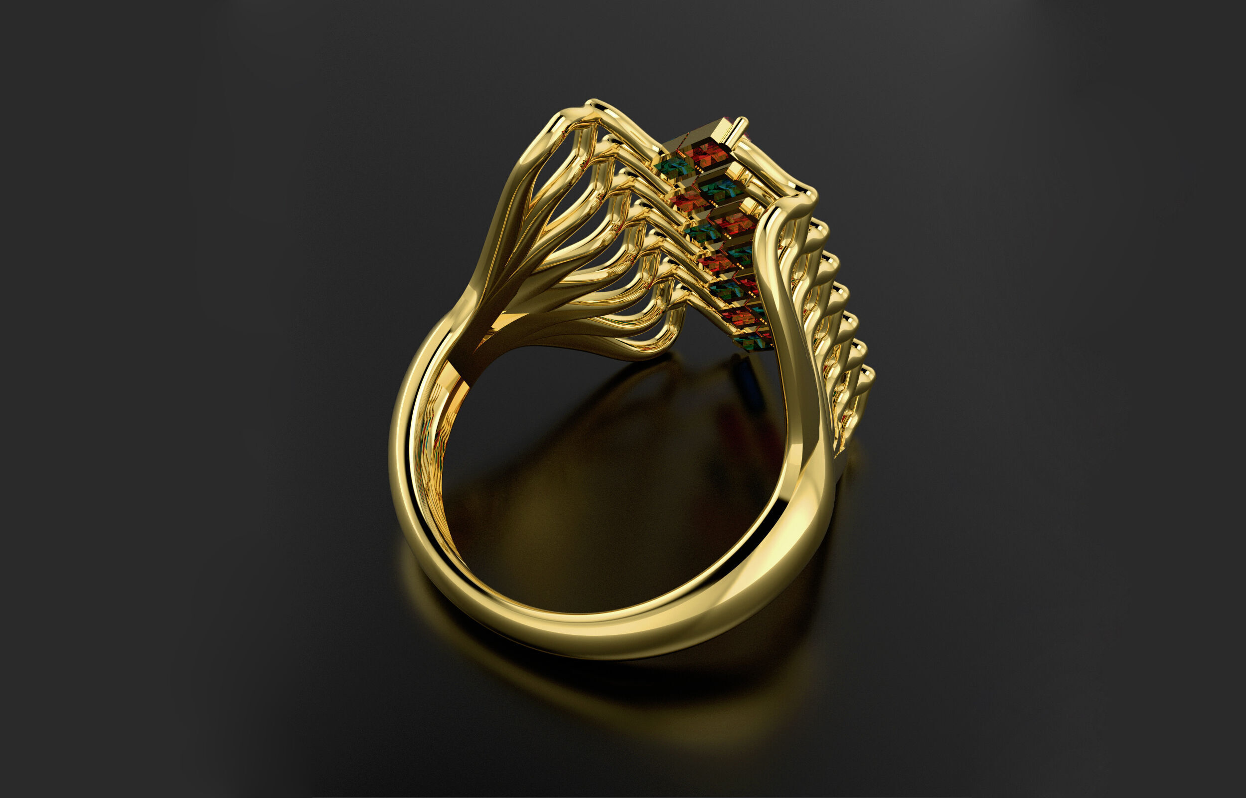cluster ring 3D print model_8