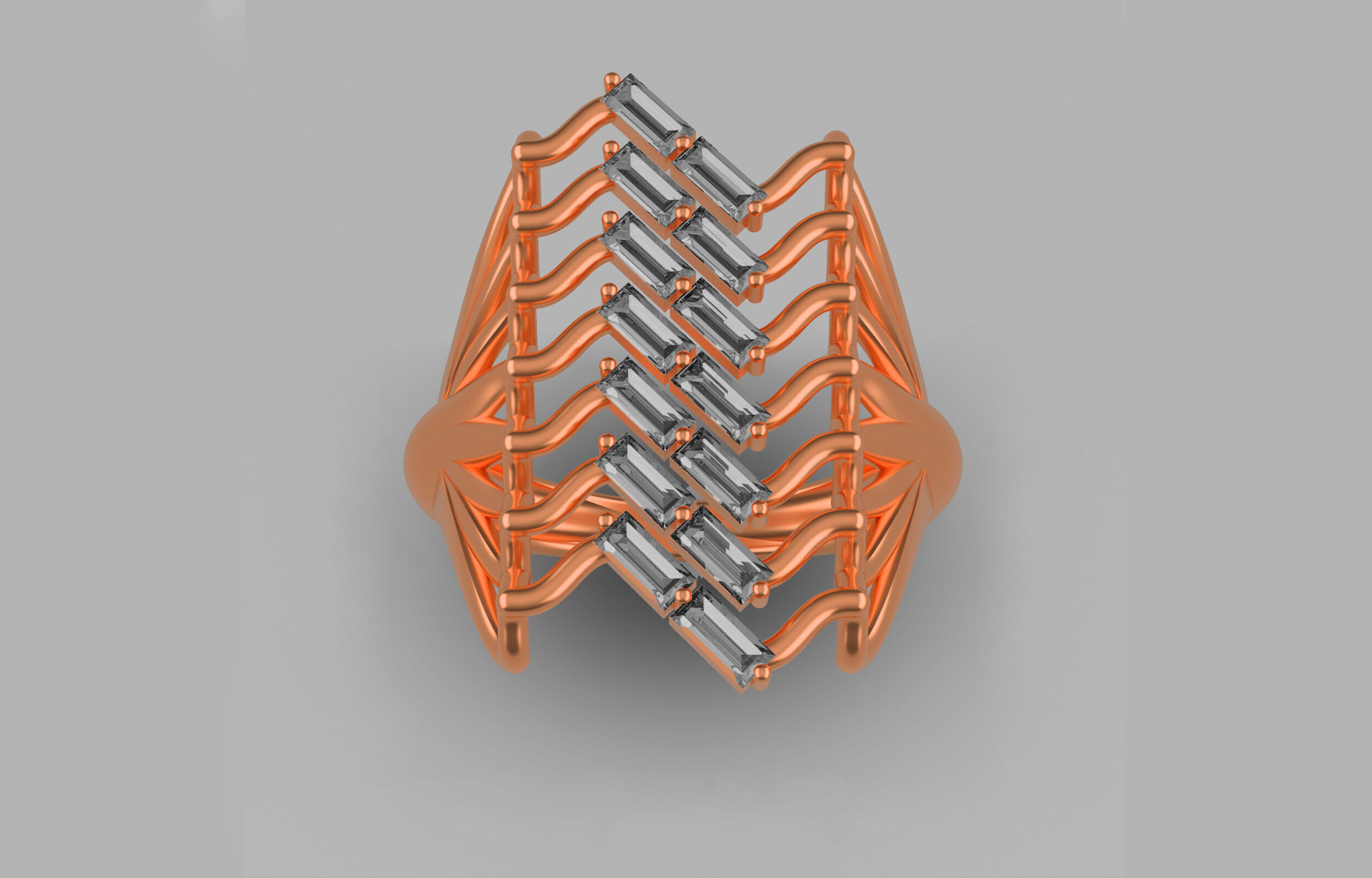 cluster ring 3D print model_2