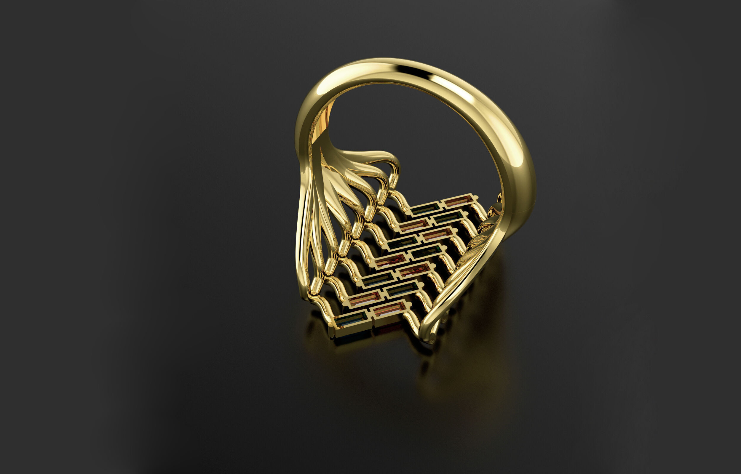 cluster ring 3D print model_13
