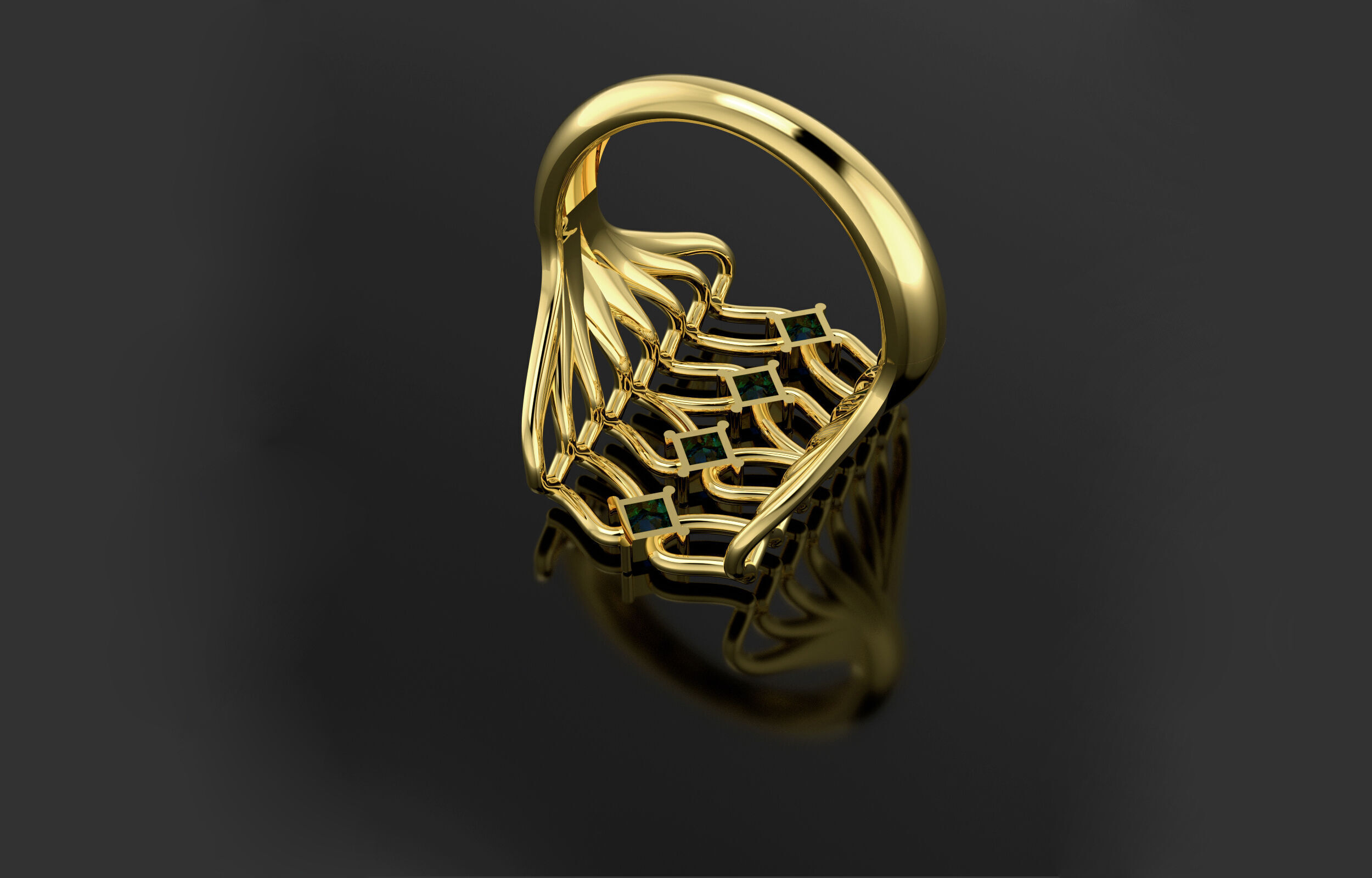 Wedding ring 3D print model_13