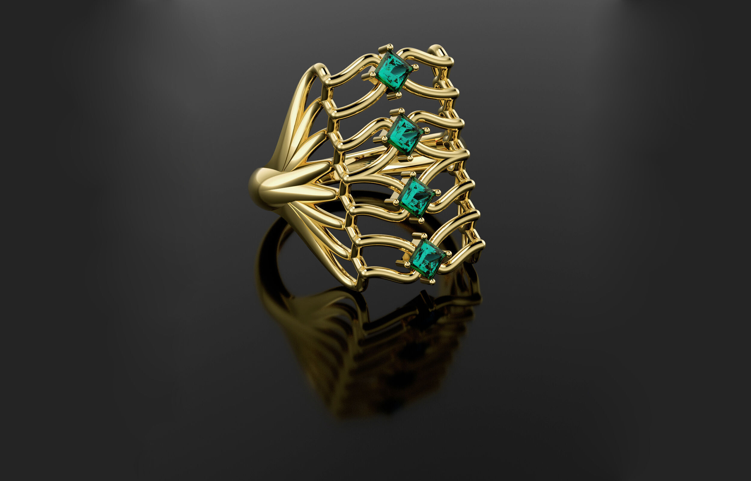 Wedding ring 3D print model_4