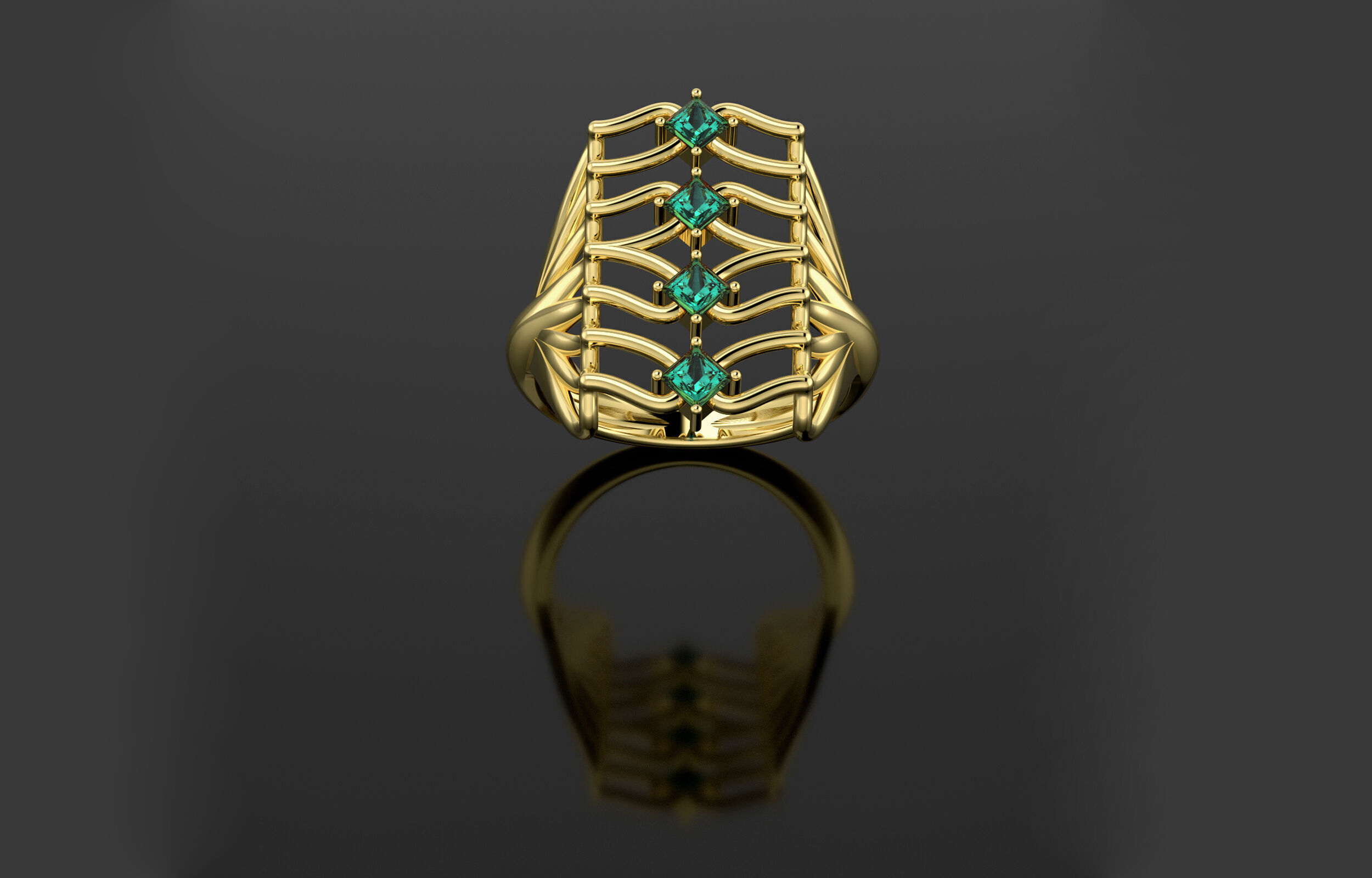 Wedding ring 3D print model_8