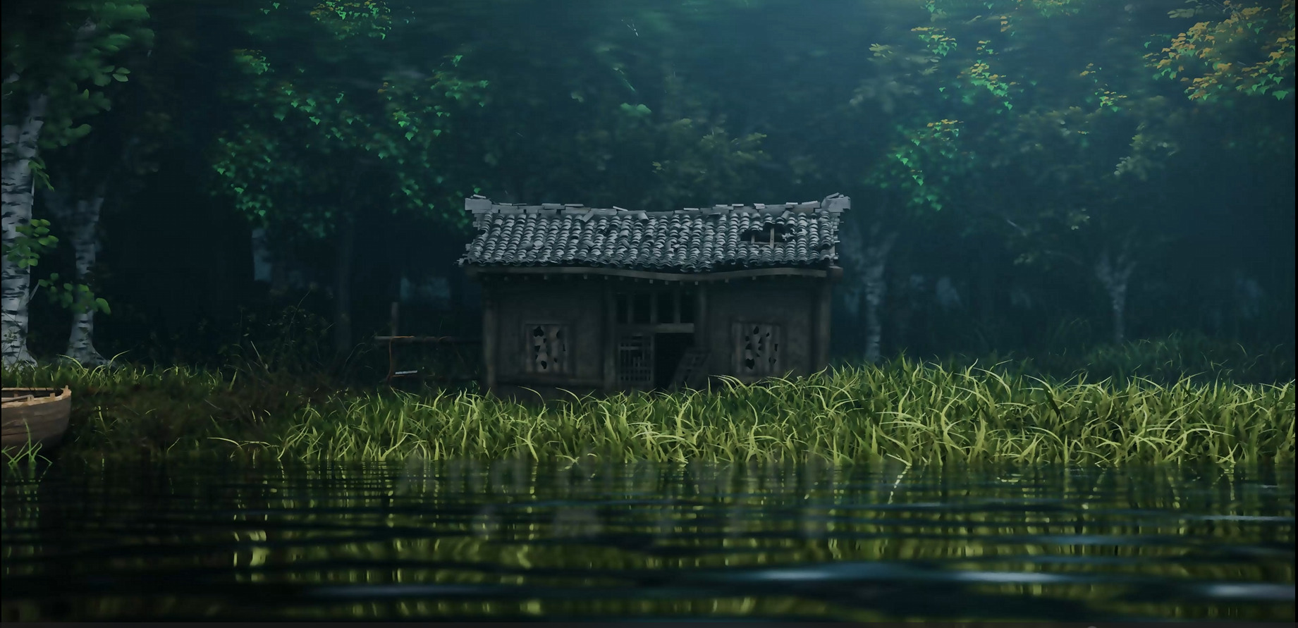 A Calm Forest Cabin Render Blender Cinematic Nature Animation Texture_2