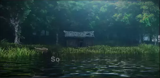 A Calm Forest Cabin Render Blender Cinematic Nature Animation