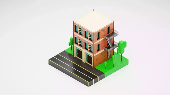Low Poly Building 01