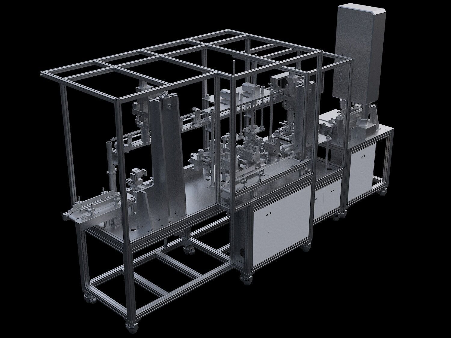 Ultrasonic welding leak detection automated cup production line 3D model_1