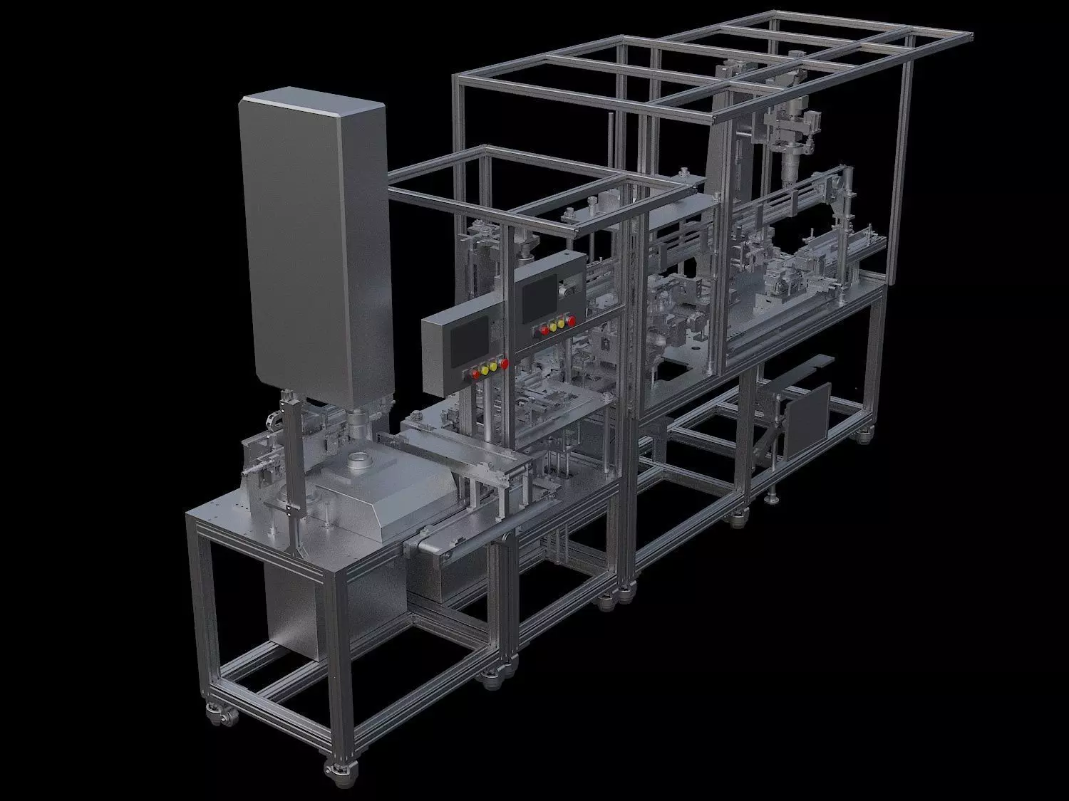 Ultrasonic welding leak detection automated cup production line 3D model_0