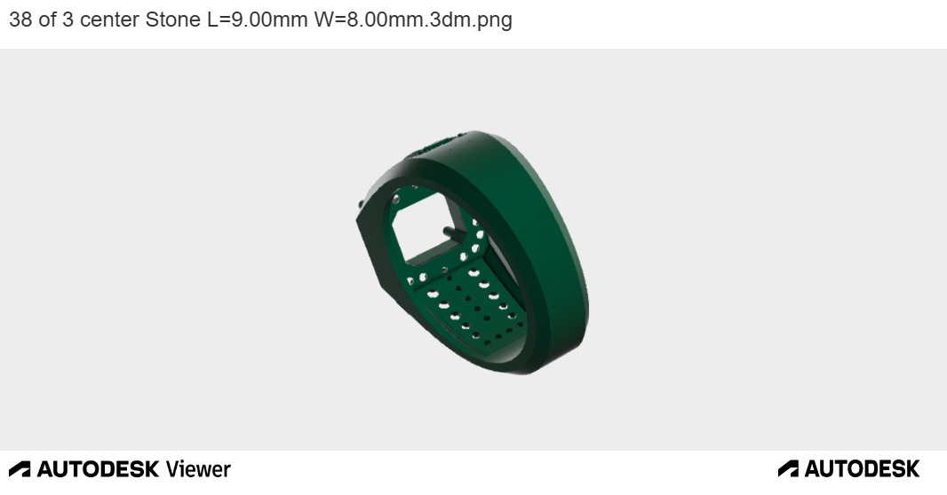 Emerald Cut Pave Cluster Ring 3D print model_6