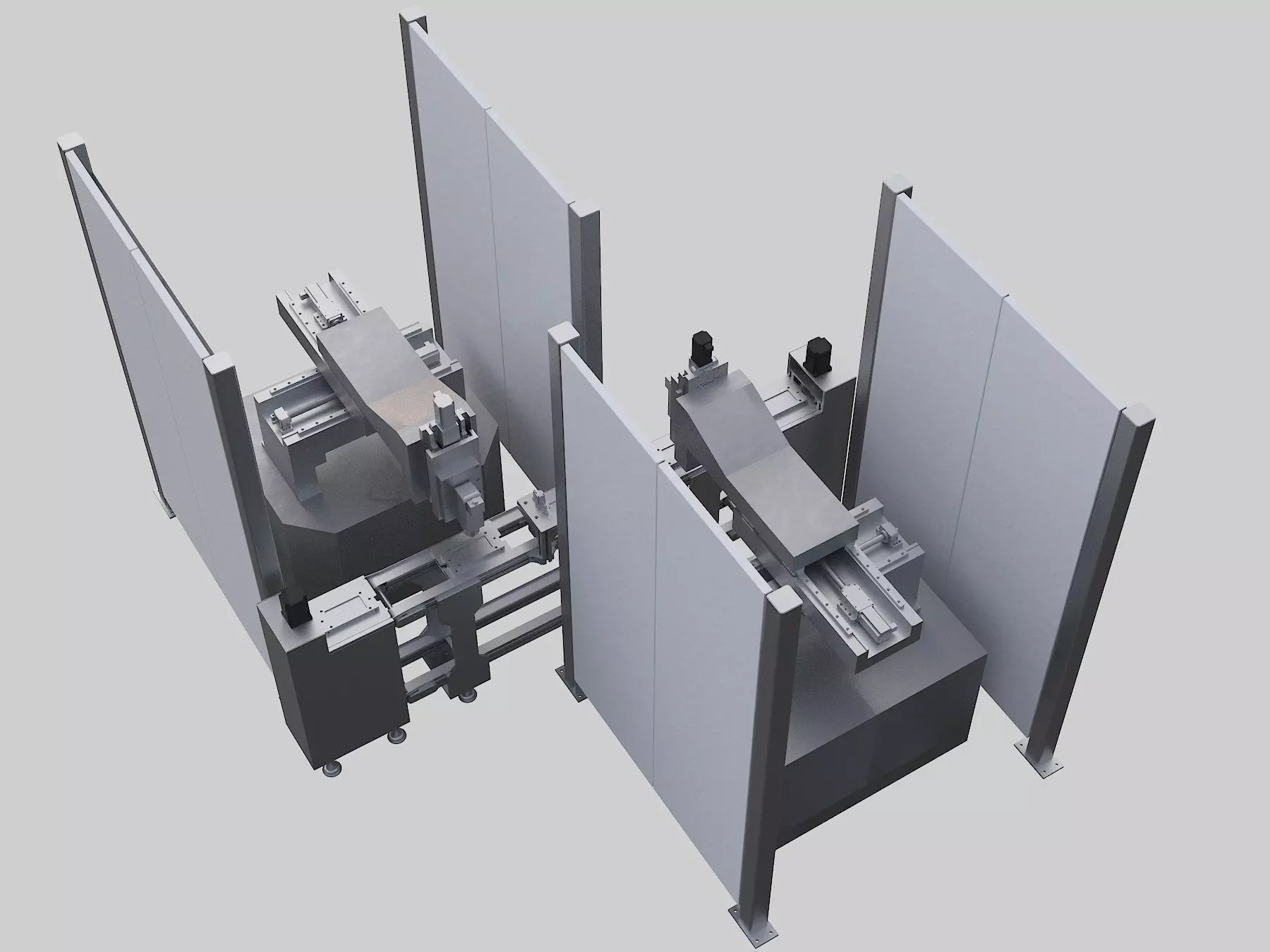 Automated elevator assembly conveyor belt equipment 3D model_0