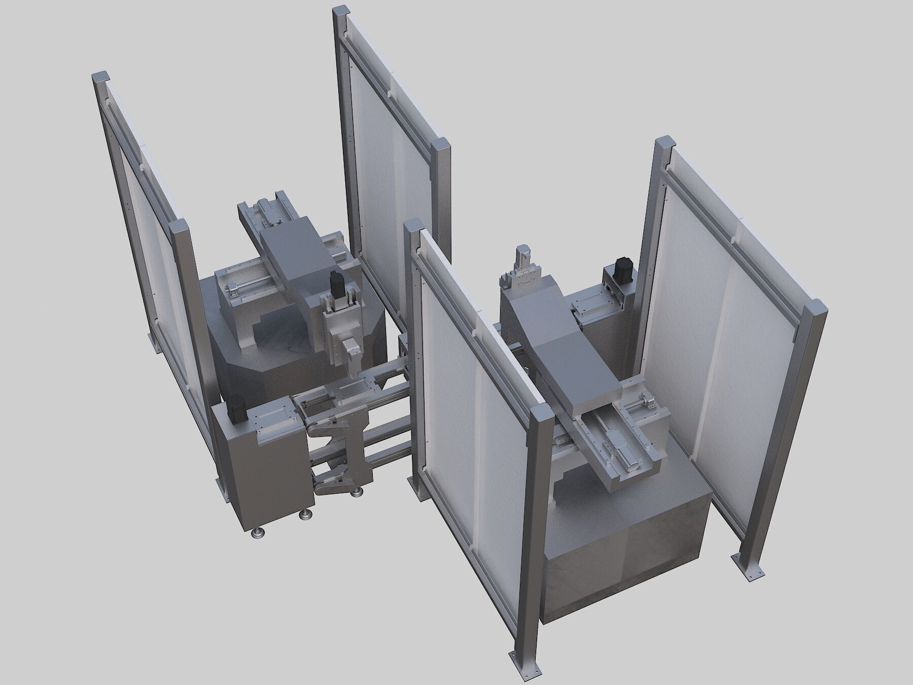 Automated elevator assembly conveyor belt equipment 3D model_1