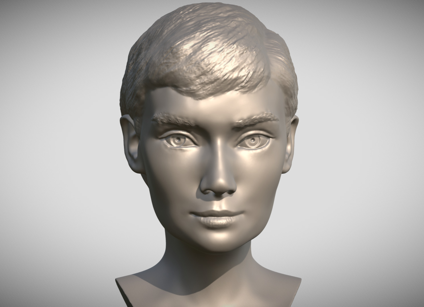 Audrey Hepburn bust 3D print model_9