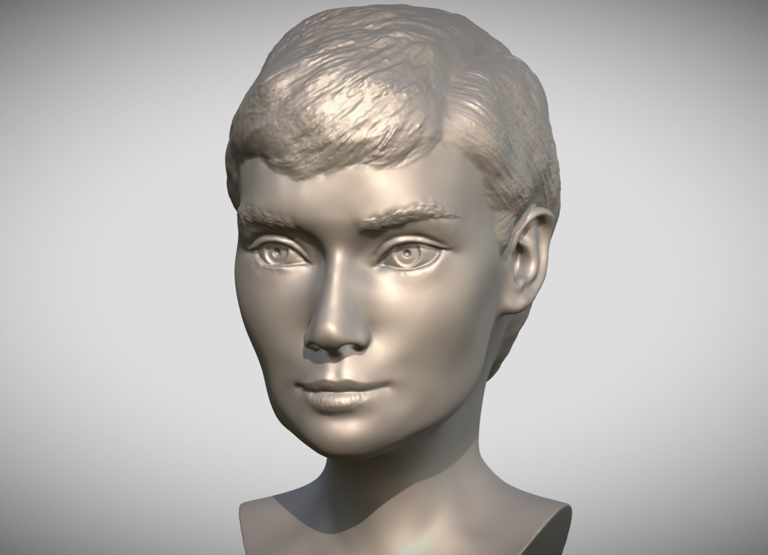Audrey Hepburn bust 3D print model_1