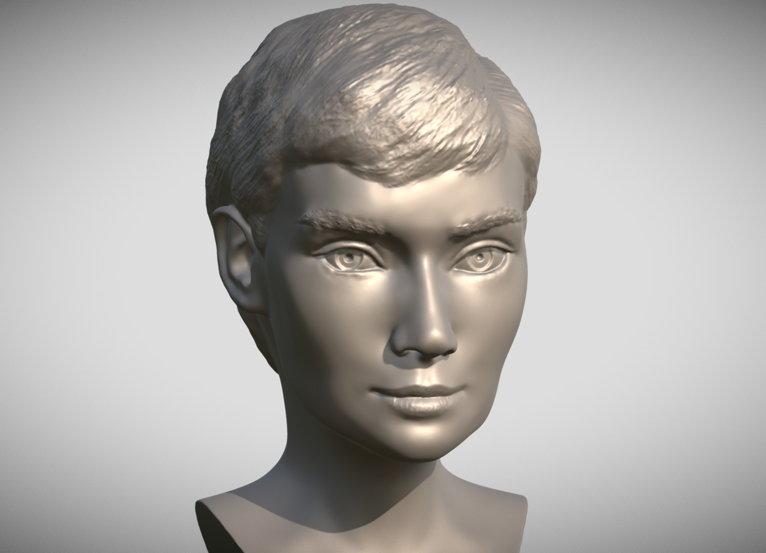 Audrey Hepburn bust 3D print model_8
