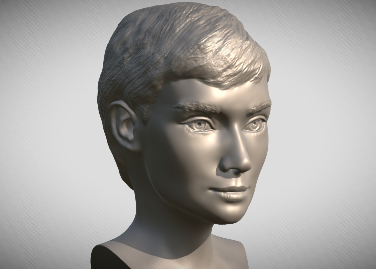 Audrey Hepburn bust 3D print model_7