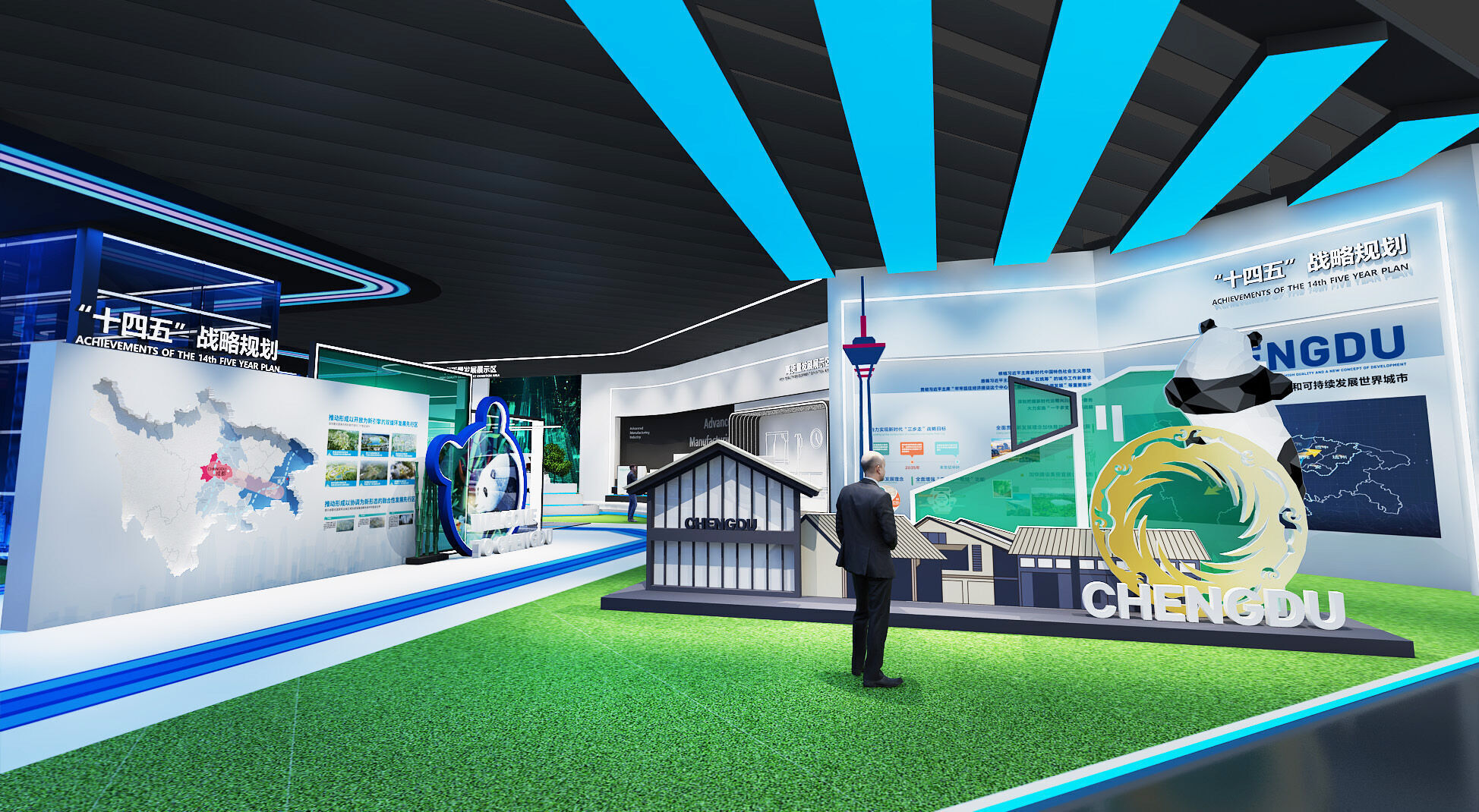 exhibition Low-poly 3D model_1