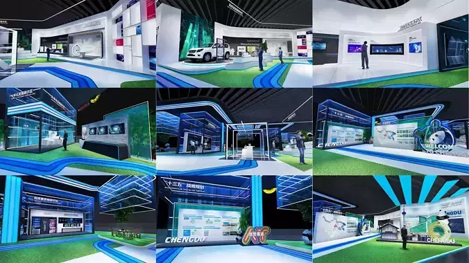 exhibition Low-poly 3D model