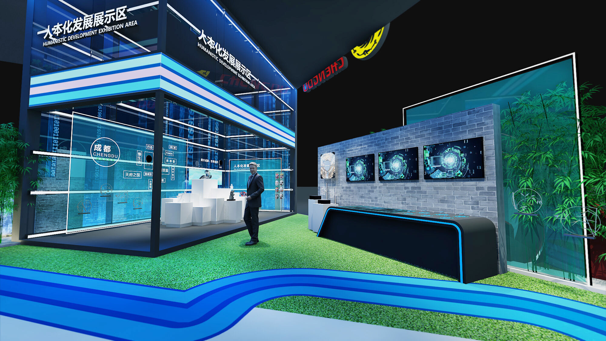 exhibition Low-poly 3D model_9