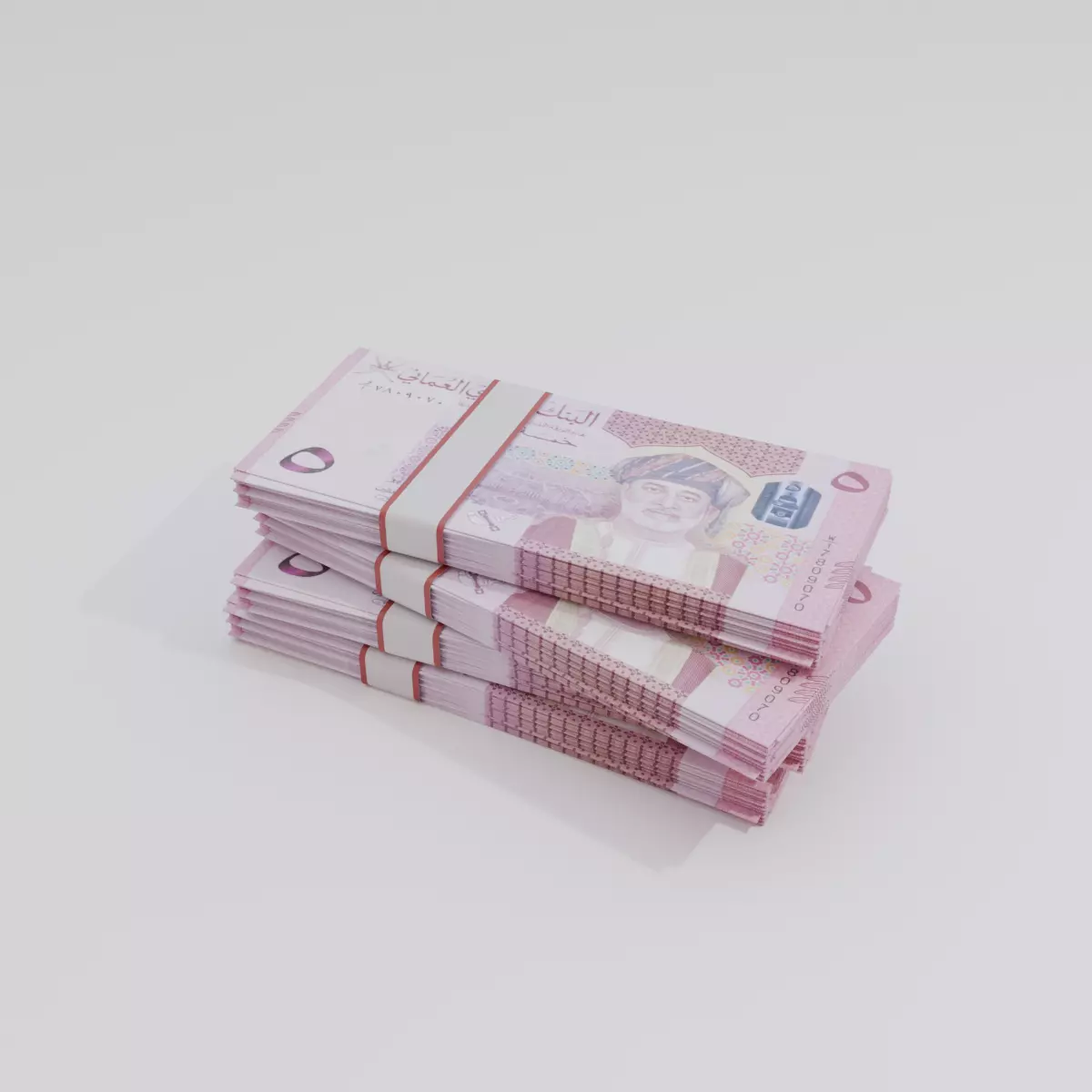 5 Oman Omani Rial Currency Low-poly 3D model_0