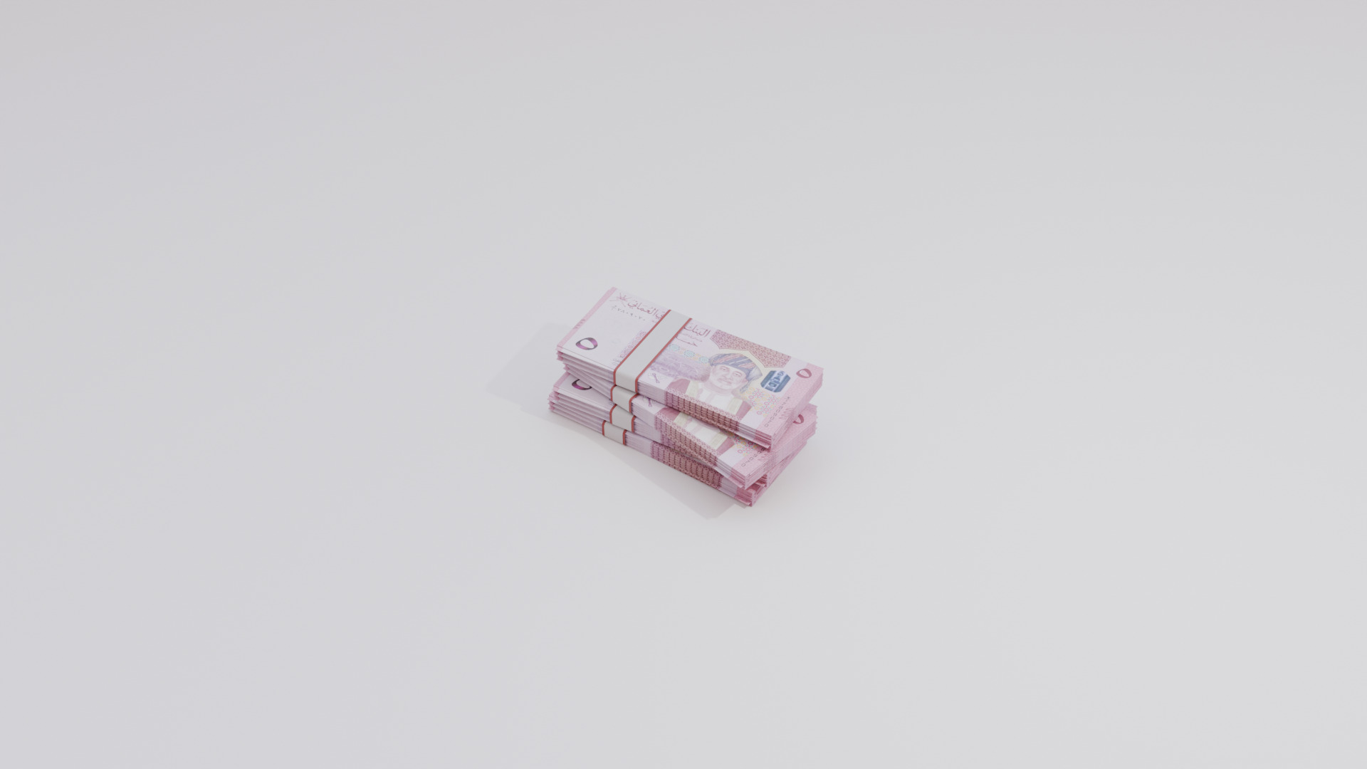 5 Oman Omani Rial Currency Low-poly 3D model_4