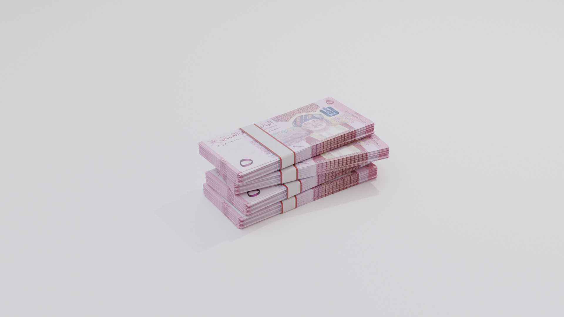 5 Oman Omani Rial Currency Low-poly 3D model_2