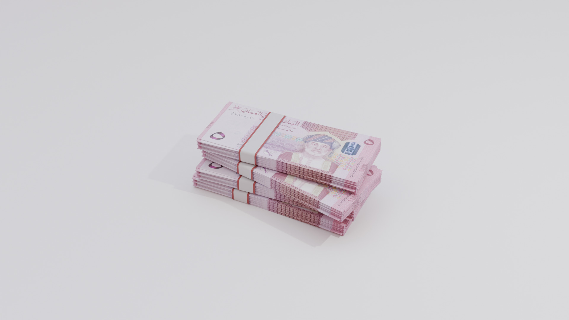 5 Oman Omani Rial Currency Low-poly 3D model_1